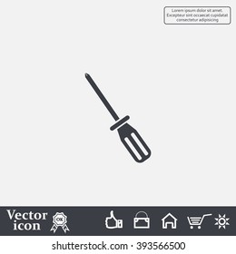 Screw-driver Icon - realistic illustration.