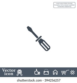 Screw-driver Icon - realistic illustration.