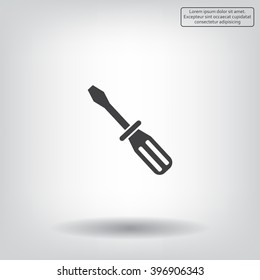 Screw-driver Icon - realistic illustration.