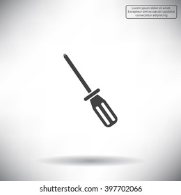 Screw-driver Icon - realistic illustration.