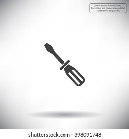 Screw-driver Icon - realistic illustration.