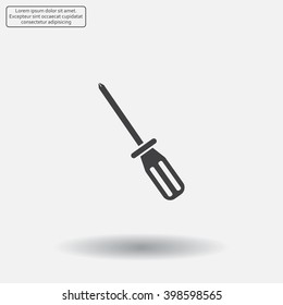 Screw-driver Icon - realistic illustration.