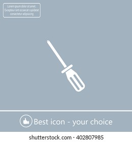 Screw-driver Icon - realistic illustration.