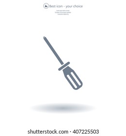 Screw-driver Icon - realistic illustration.