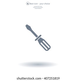 Screw-driver Icon - realistic illustration.