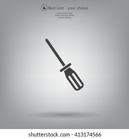 Screw-driver Icon - realistic illustration.