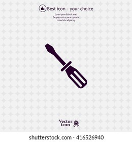 Screw-driver Icon - realistic illustration.