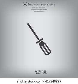 Screw-driver Icon - realistic illustration.