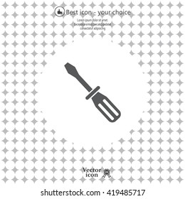 Screw-driver Icon - realistic illustration.
