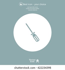 Screw-driver Icon - realistic illustration.