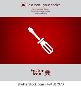 Screw-driver Icon - realistic illustration.