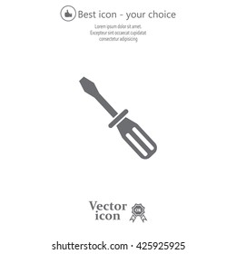 Screw-driver Icon - realistic illustration.