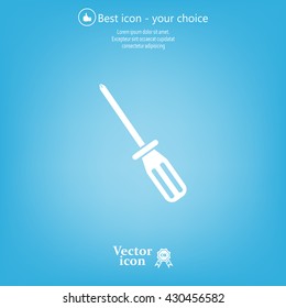 Screw-driver Icon - realistic illustration.
