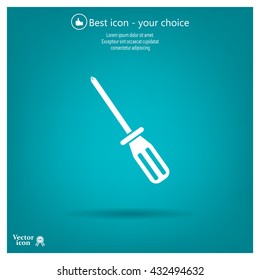Screw-driver Icon - realistic illustration.