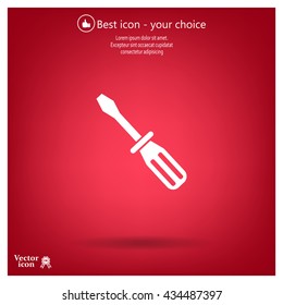 Screw-driver Icon - realistic illustration.