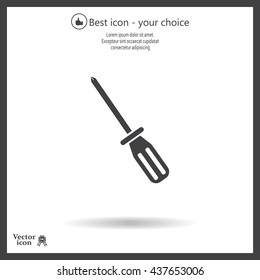 Screw-driver Icon - realistic illustration.