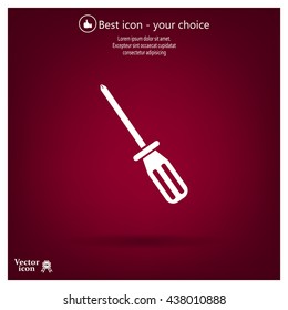Screw-driver Icon - realistic illustration.