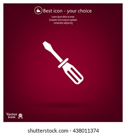 Screw-driver Icon - realistic illustration.
