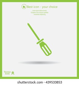 Screw-driver Icon - realistic illustration.