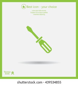 Screw-driver Icon - realistic illustration.