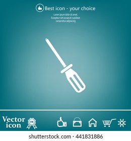 Screw-driver Icon - realistic illustration.