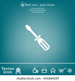 Screw-driver Icon - realistic illustration.