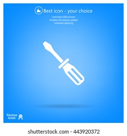 Screw-driver Icon - realistic illustration.