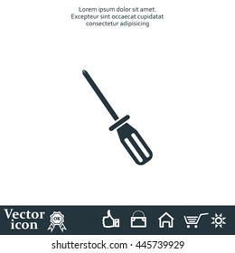 Screw-driver Icon - realistic illustration.