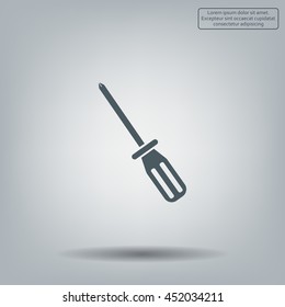 Screw-driver Icon - realistic illustration.
