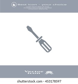Screw-driver Icon - realistic illustration.
