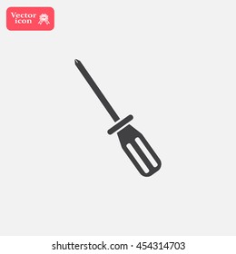 Screw-driver Icon - realistic illustration.