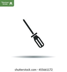 Screw-driver Icon - realistic illustration.