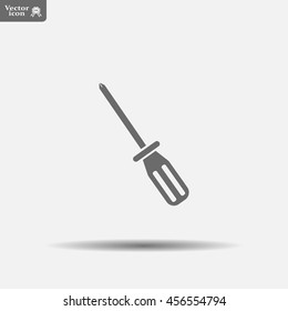Screw-driver Icon - realistic illustration.