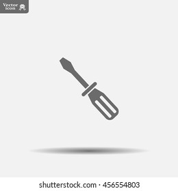 Screw-driver Icon - realistic illustration.