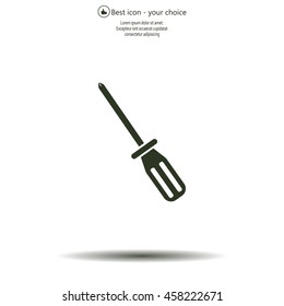Screw-driver Icon - realistic illustration.