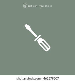 Screw-driver Icon - realistic illustration.
