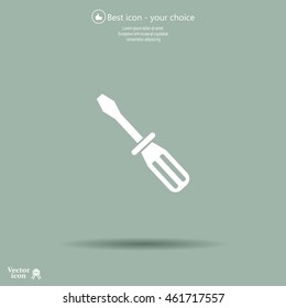 Screw-driver Icon - realistic illustration.