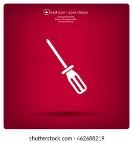 Screw-driver Icon - realistic illustration.