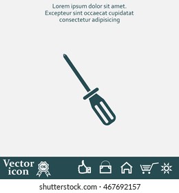 Screw-driver Icon - realistic illustration.