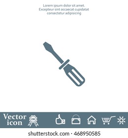 Screw-driver Icon - realistic illustration.