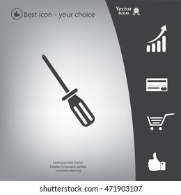 Screw-driver Icon - realistic illustration.