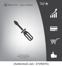 Screw-driver Icon - realistic illustration.