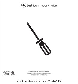 Screw-driver Icon - realistic illustration.