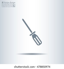 Screw-driver Icon - realistic illustration.