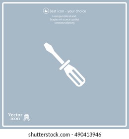 Screw-driver Icon - realistic illustration.