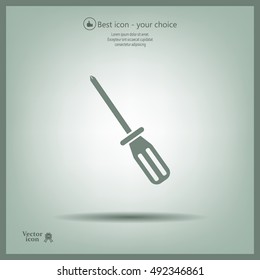 Screw-driver Icon - realistic illustration.