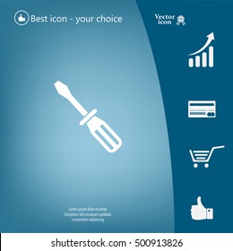 Screw-driver Icon - realistic illustration.