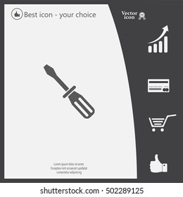 Screw-driver Icon - realistic illustration.