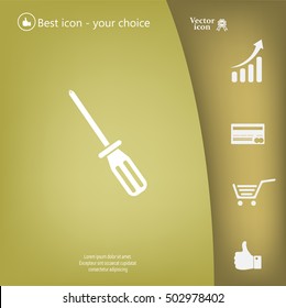 Screw-driver Icon - realistic illustration.