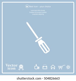 Screw-driver Icon - realistic illustration.